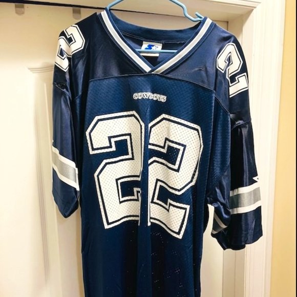 Dallas Cowboys Emmitt Smith Vintage Football Jersey Starter XL(52) Away Blue#22 - Picture 1 of 4